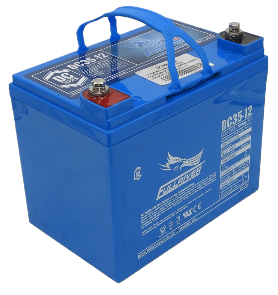 Picture of DC35-12 - 12VOLT 35AH PREMIUM FULLRIVER AGM DEEP CYCLE  BATTERY - LHP