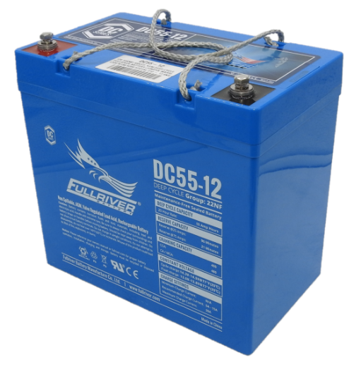 Picture of DC55-12 - 12VOLT 55AH PREMIUM FULLRIVER 400CCA AGM DEEP CYCLE  BATTERY - LHP