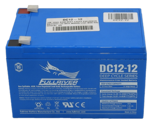 Picture of DC12-12 - 12VOLT 12AH PREMIUM FULLRIVER AGM DEEP CYCLE BATTERY - F1