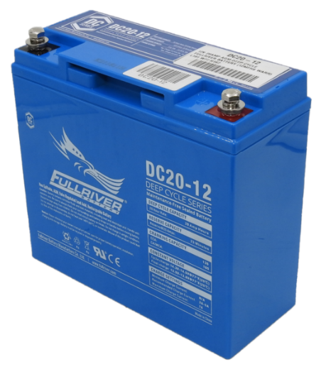 Picture of DC20-12 - 12VOLT 20AH PREMIUM FULLRIVER HOUR AGM DEEP CYCLE BATTERY - RHP