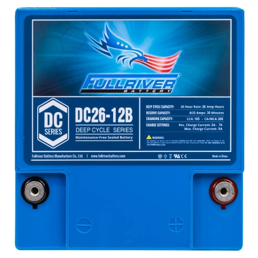 Picture of DC26-12B - 12VOLT 26AH PREMIUM FULLRIVER AGM DEEP CYCLE  BATTERY - RHP