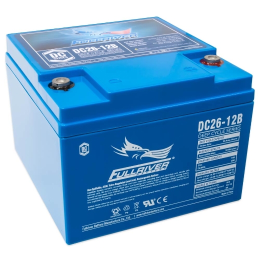 Picture of DC26-12B - 12VOLT 26AH PREMIUM FULLRIVER AGM DEEP CYCLE  BATTERY - RHP