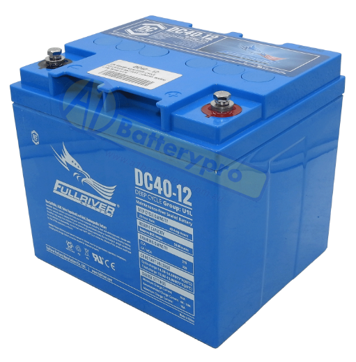 Picture of DC40-12 - 12VOLT 40AH PREMIUM FULLRIVER AGM DEEP CYCLE BATTERY - RHP