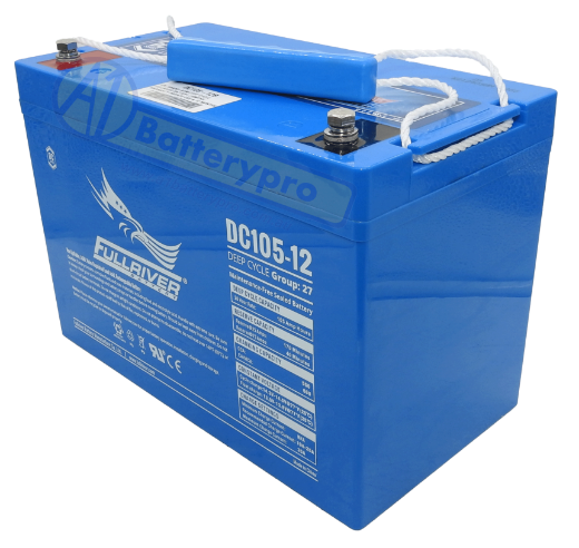 Picture of DC105-12B - 12VOLT 105AH PREMIUM FULLRIVER AGM DEEP CYCLE BATTERY - LHP