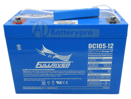 Picture of DC105-12B - 12VOLT 105AH PREMIUM FULLRIVER AGM DEEP CYCLE BATTERY - LHP