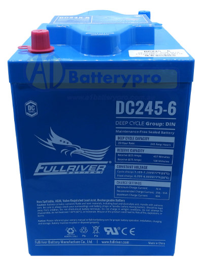 Picture of DC245-6 - 6VOLT 245AH PREMIUM FULLRIVER AGM DEEP CYCLE BATTERY - LHP