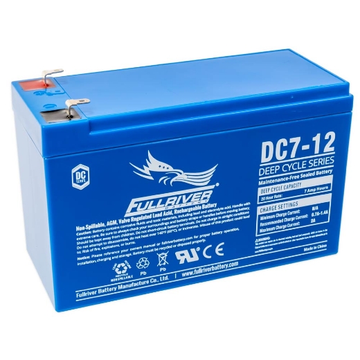 Picture of DC7-12 - 12VOLT 7AH PREMIUM FULLRIVER AGM DEEP CYCLE BATTERY - F1 TERMINALS