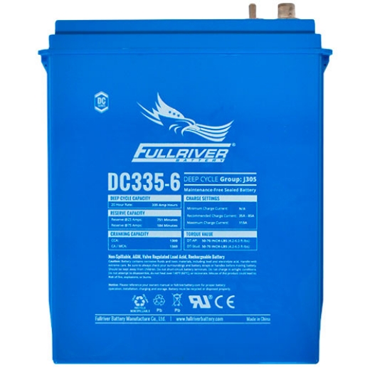 Picture of DC335-6 - 6VOLT 335AH PREMIUM FULLRIVER AGM DEEP CYCLE  BATTERY - TALL