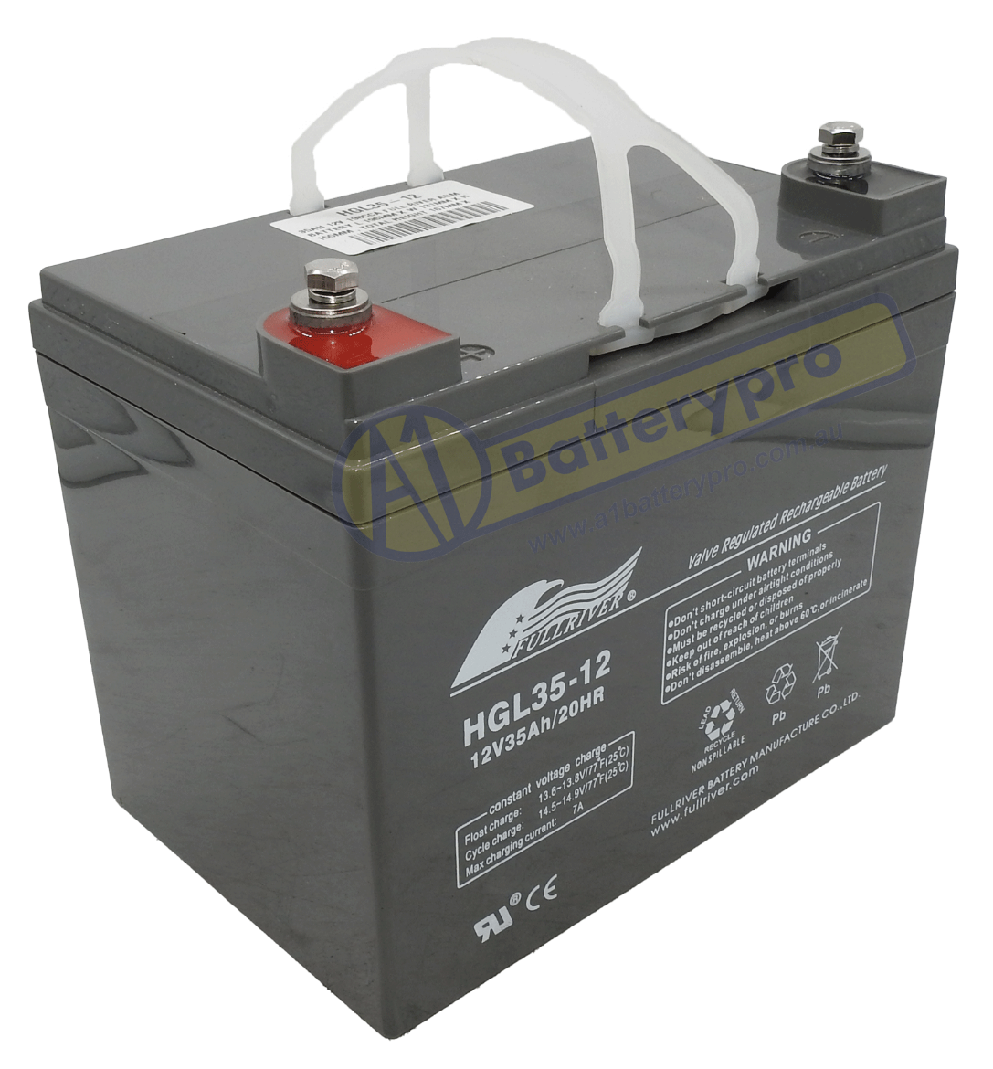 Picture of HGL35-12 - 12VOLT 35AH 198CCA PREMIUM FULLRIVER SLA AGM BATTERY - LHP