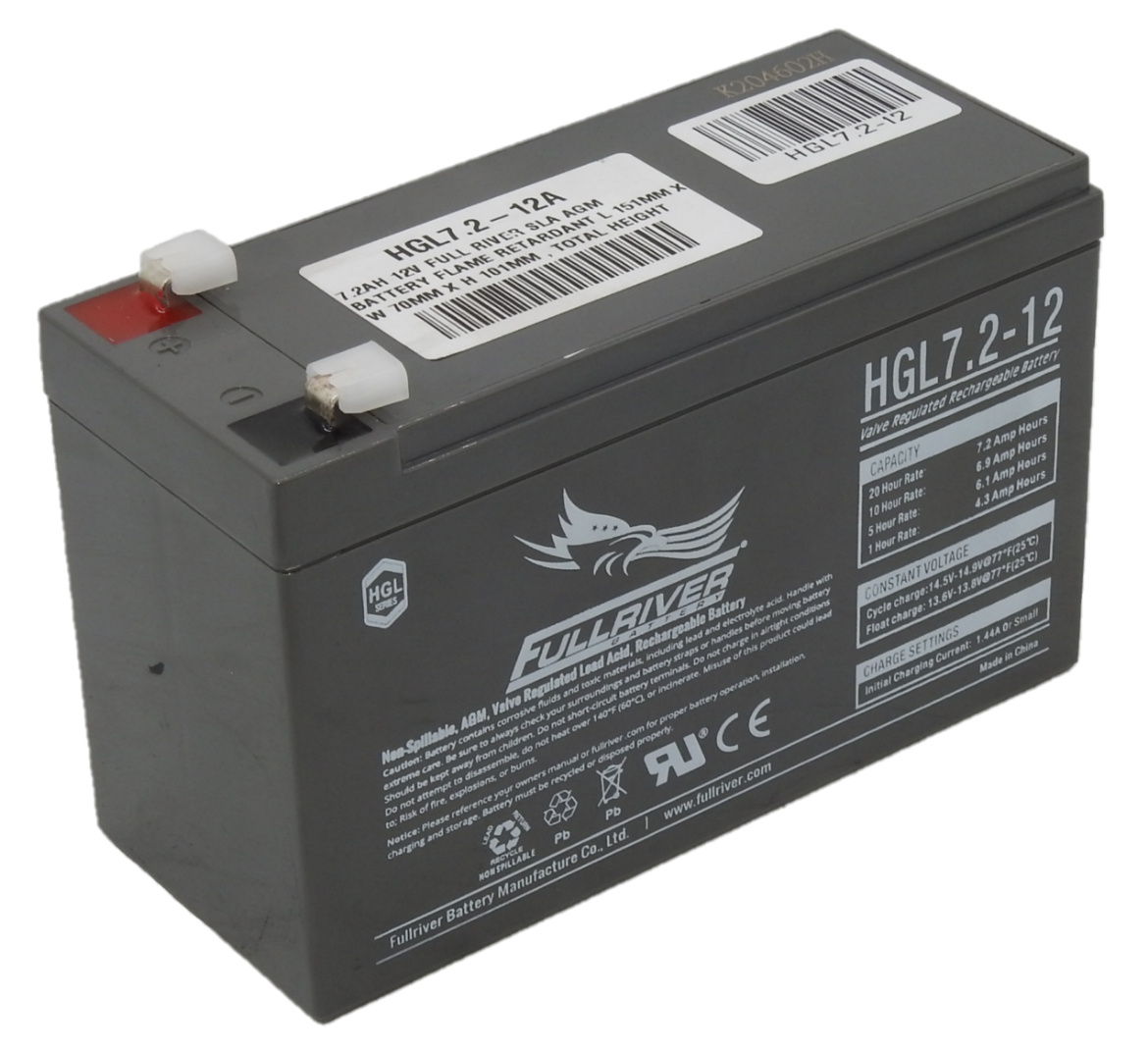 Picture of HGL7.2-12A - 12VOLT 7.2AH PREMIUM FULLRIVER SLA AGM BATTERY - F1 TERMINALS