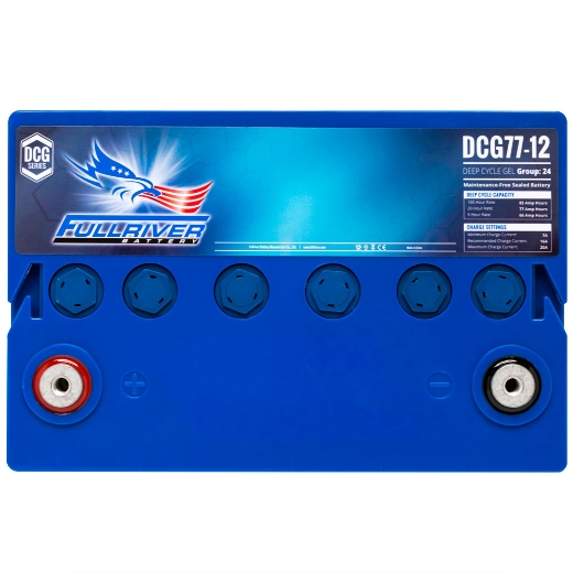 Picture of DCG77-12 - 12VOLT 77AH PREMIUM FULLRIVER GEL DEEP CYCLE BATTERY - LHP