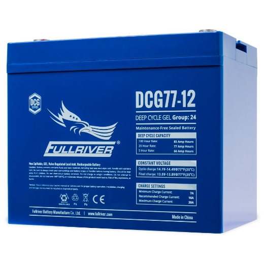 Picture of DCG77-12 - 12VOLT 77AH PREMIUM FULLRIVER GEL DEEP CYCLE BATTERY - LHP