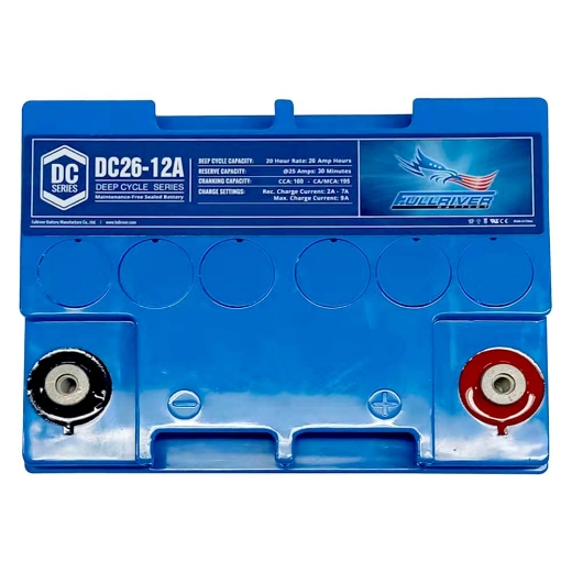 Picture of DC26-12A - 12VOLT 26AH PREMIUM FULLRIVER AGM DEEP CYCLE BATTERY