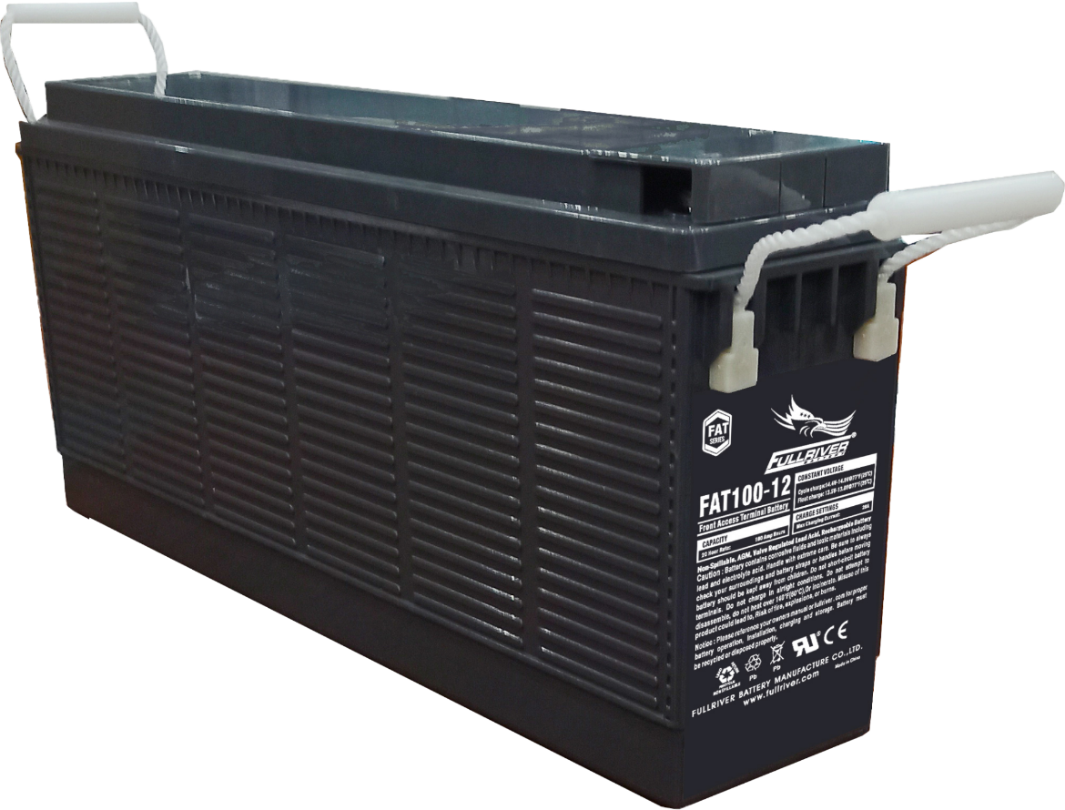 Picture of FAT100-12 - 12VOLT 100AH FULLRIVER SLIMLINE AGM BATTERY - FRONT ENTRY TERMINALS