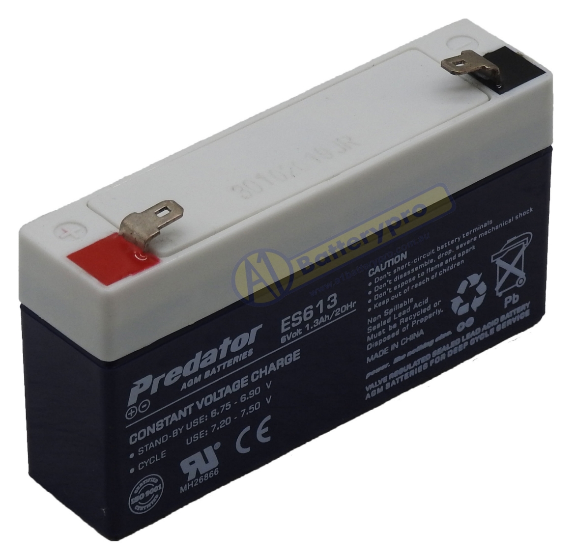 Picture of ES613 - 6VOLT 1.3AH PREDATOR SEALED LEAD ACID BATTERY