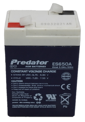 Picture of ES650A - 6VOLT 5AH PREDATOR SEALED LEAD ACID BATTERY