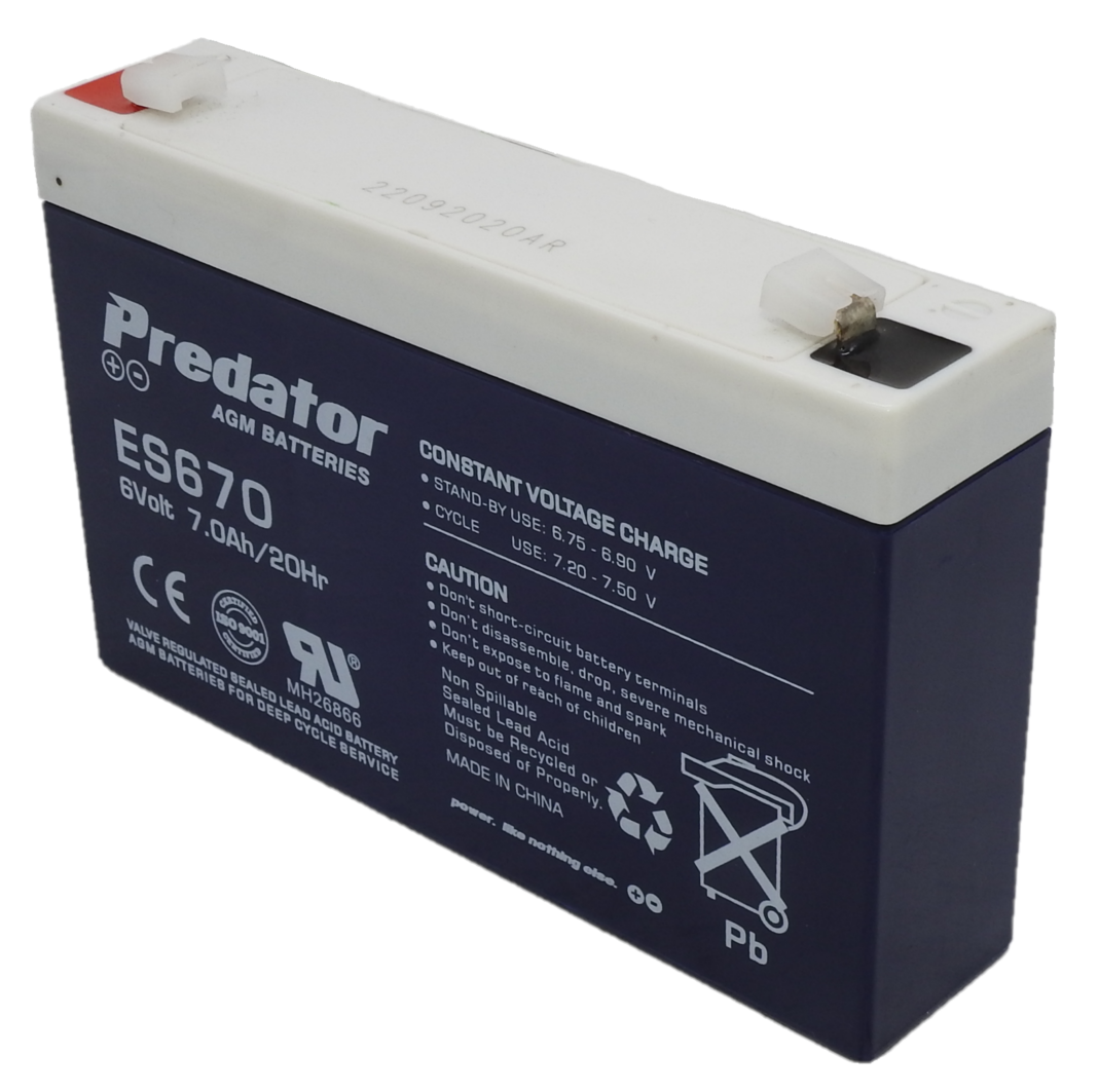 ES670 ES670 6VOLT 7AH PREDATOR SEALED LEAD ACID BATTERY A1