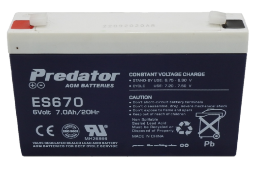Picture of ES670 - 6VOLT 7AH PREDATOR SEALED LEAD ACID BATTERY