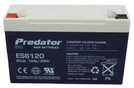 Picture of ES6120 - 6VOLT 12AH PREDATOR SEALED LEAD ACID BATTERY