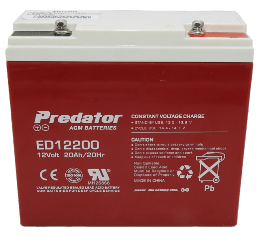 Picture of ED12200 - 12VOLT 20AH PREDATOR SLA AGM BATTERY