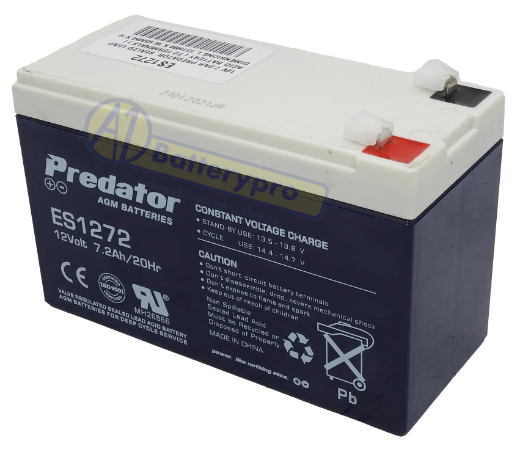 Picture of ES1272 - 12VOLT 7.2AH PREDATOR SEALED LEAD ACID BATTERY (F1 TERMINALS)