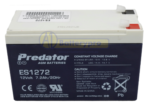 Picture of ES1272 - 12VOLT 7.2AH PREDATOR SEALED LEAD ACID BATTERY (F1 TERMINALS)