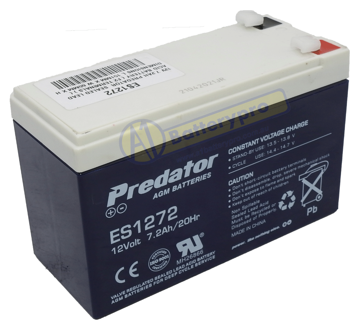 Picture of ES1272 - 12VOLT 7.2AH PREDATOR SEALED LEAD ACID BATTERY (F1 TERMINALS)