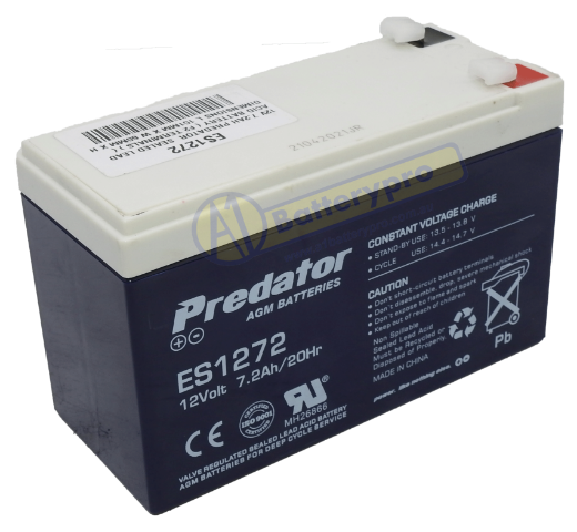 Picture of ES1272 - 12VOLT 7.2AH PREDATOR SEALED LEAD ACID BATTERY (F1 TERMINALS)
