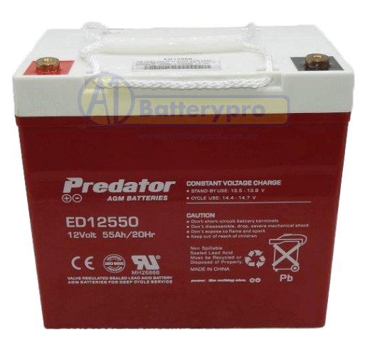 Picture of ED12550 - 12VOLT 55AH C20 PREDATOR AGM DEEP CYCLE BATTERY - ELECTRIC VEHICLE