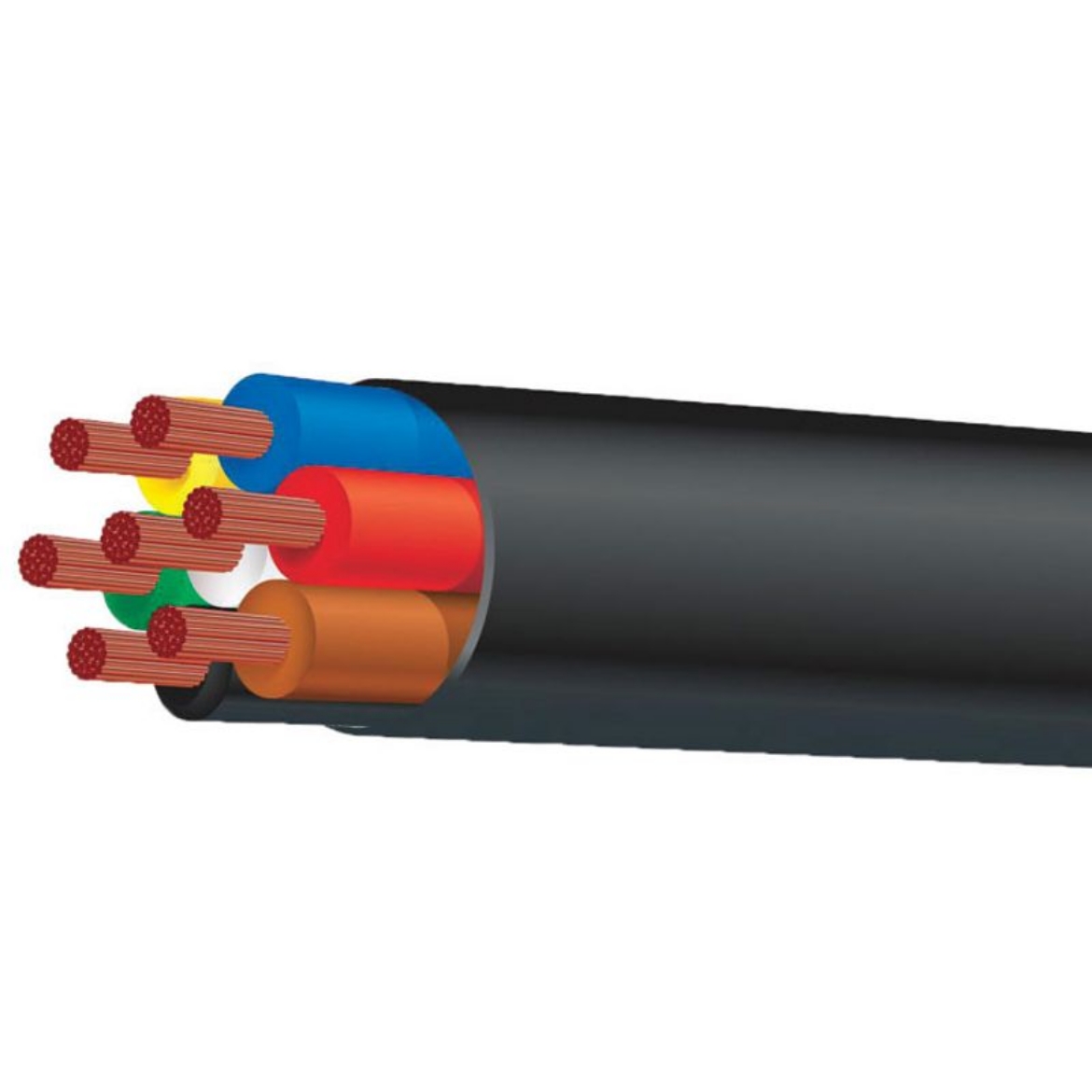 Picture of TYCAB 3MM 7 CORE TRAILER CABLE 10A BLACK SHEATH - 30M ROLL