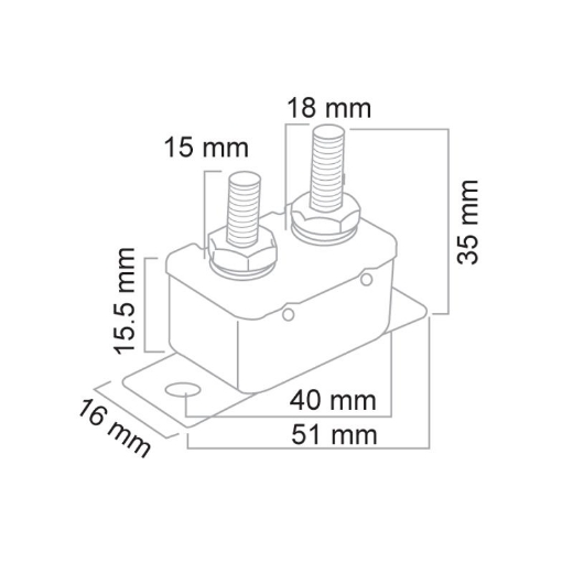 Picture of COLE HERSEE CIRCUIT BREAKER 10A 12V TYPE 1 THERMAL RESET