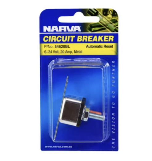 Picture of NARVA METAL CIRCUIT BREAKER AUTO RESET 20A