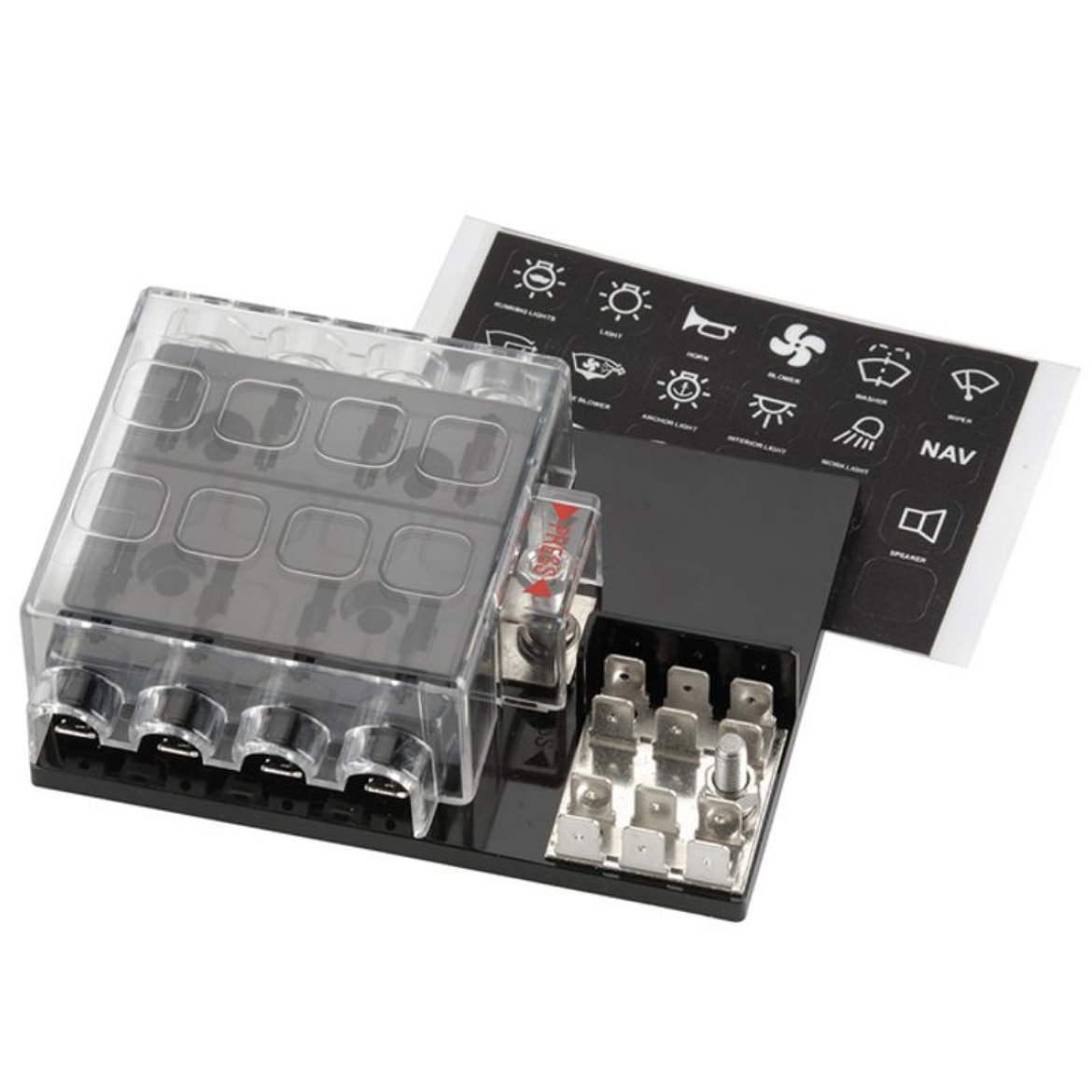 Picture of FUSE DISTRIBUTION BOX 8 WAY STANDARD ATS BLADE WITH GROUND AND CLEAR COVER