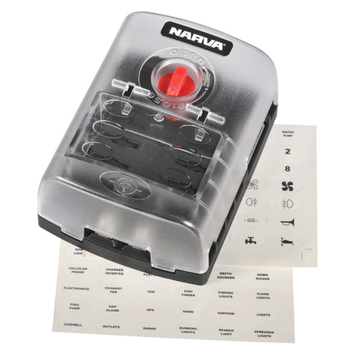 Picture of FUSE DISTRIBUTION BOX 6 WAY STANDARD ATS BLADE WITH CLEAR LOCKABLE COVER