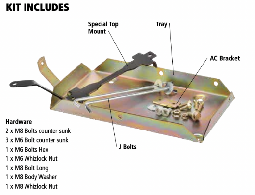 Picture of PROJECTA BATTERY TRAY TO SUIT TOYOTA PRADO 150 1KD-FTV, 3.0L TURBO DIESEL FROM JAN 2010 - AUG 2016