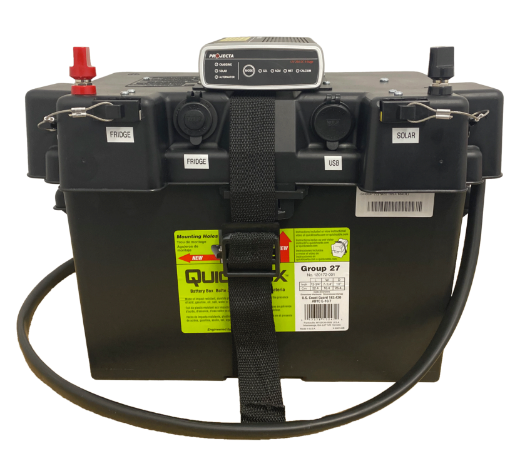 Picture of PREMADE BATTERY PACK, INCLUDES PROJECTA 25A DC-DC CHARGER, 120AH DEEP CYCLE AGM BATTERY, BLUETOOTH BATTERY MONITOR, ACCESSORY SOCKET