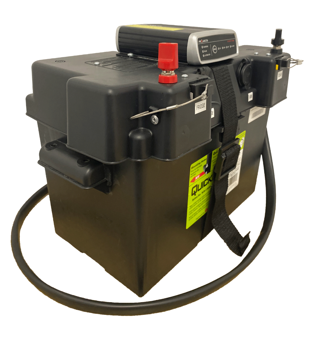 Picture of PREMADE BATTERY PACK, INCLUDES PROJECTA 25A DC-DC CHARGER, 120AH DEEP CYCLE AGM BATTERY, BLUETOOTH BATTERY MONITOR, ACCESSORY SOCKET