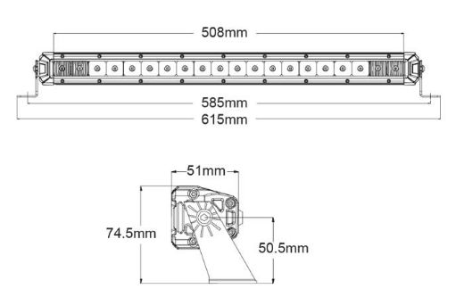 Picture of ZETA20 ZETA 20" LED LIGHT BAR 9-32V 20 x 1.5W LED COMBO BEAM