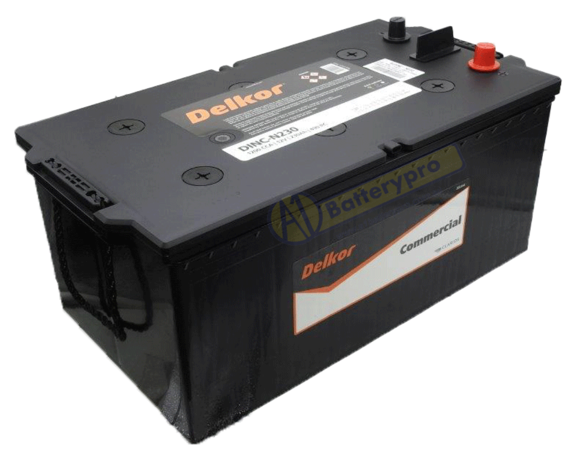 Picture of DINC-N230 - 12VOLT 1200CCA 230AH DELKOR EXTRA HEAVY DUTY COMMERCIAL MAINTENANCE FREE BATTERY - LHP