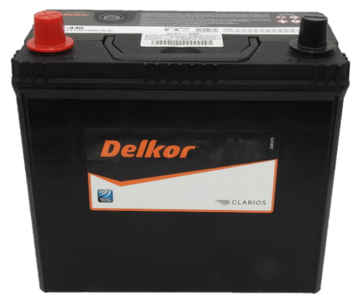 Picture of 51-430 - 12VOLT 430CCA 45AH DELKOR HEAVY DUTY CALCIUM MAINTENANCE FREE BATTERY - LHP