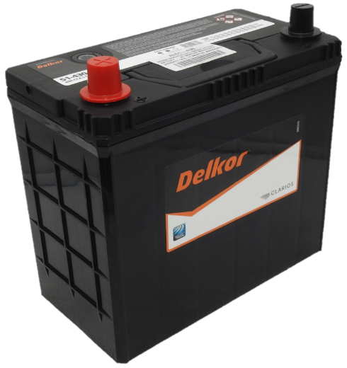 Picture of 51-430 - 12VOLT 430CCA 45AH DELKOR HEAVY DUTY CALCIUM MAINTENANCE FREE BATTERY - LHP