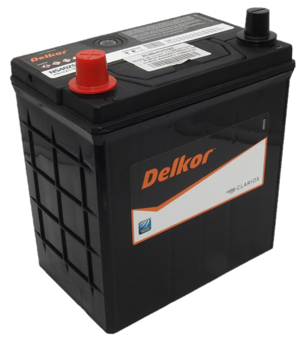 Picture of NS40ZSMF - 12VOLT 310CCA 35AH DELKOR HEAVY DUTY CALCIUM MAINTENANCE FREE BATTERY - LHP (NS40ZA)