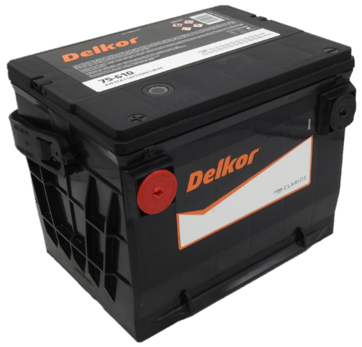 Picture of 75-610 - 12VOLT 610CCA 55AH DELKOR HEAVY DUTY CALCIUM MAINTENANCE FREE BATTERY - LHP