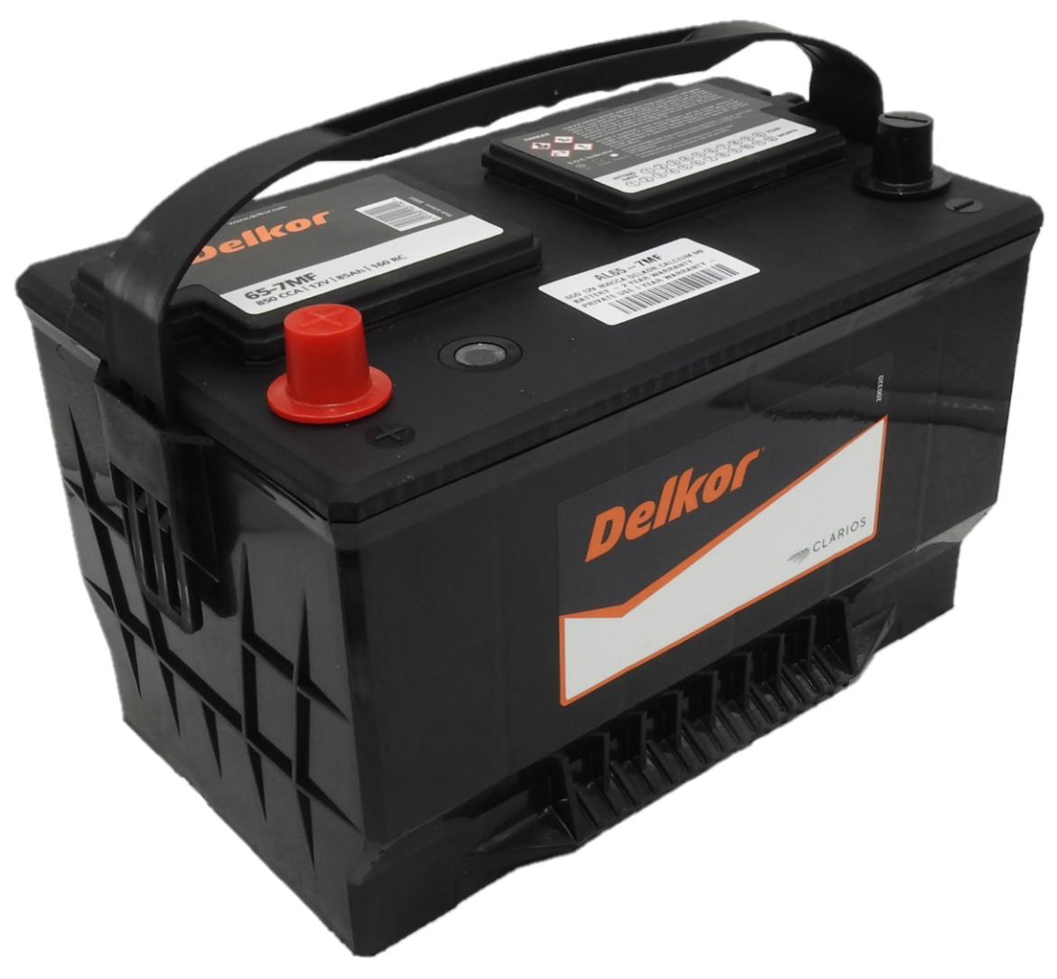 Picture of 65-7MF - 12VOLT 850CCA 85AH DELKOR HEAVY DUTY CALCIUM MAINTENANCE FREE BATTERY - LHP