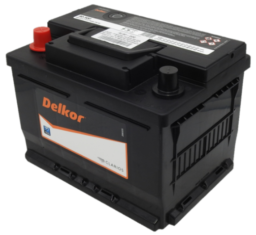Picture of 90-500 - 12VOLT 500CCA 54AH DELKOR HEAVY DUTY CALCIUM MAINTENANCE FREE BATTERY  - LHP