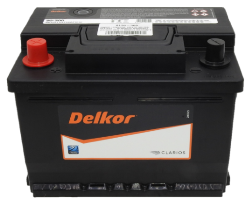 Picture of 90-500 - 12VOLT 500CCA 54AH DELKOR HEAVY DUTY CALCIUM MAINTENANCE FREE BATTERY  - LHP