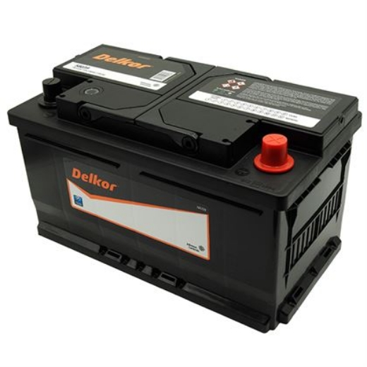 Picture of 58039 - 12VOLT 730CCA 80AH DELKOR HEAVY DUTY CALCIUM MAINTENANCE FREE BATTERY- RHP - DIN77