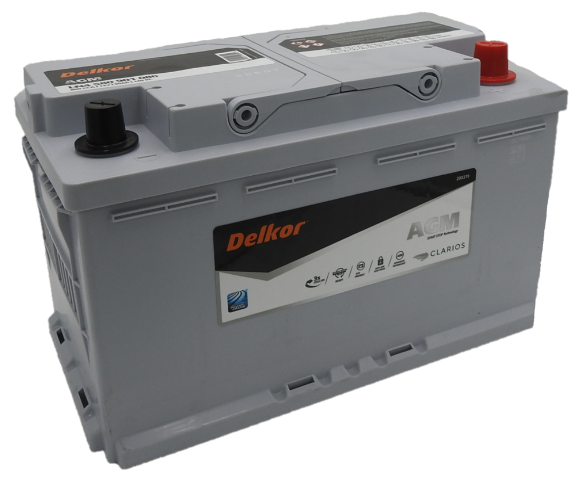 Picture of LN4580901080 - 12VOLT 800CCA 80AH DELKOR HEAVY DUTY AGM STOP START MAINTENANCE FREE BATTERY - RHP (580 901 080 / DIN77H)