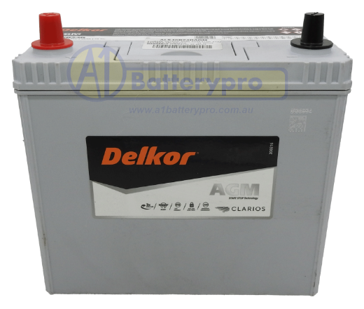 Picture of S46B24R - 12VOLT 370CCA 45AH DELKOR HEAVY DUTY AGM STOP START MAINTENANCE FREE BATTERY  - LHP (NS60)