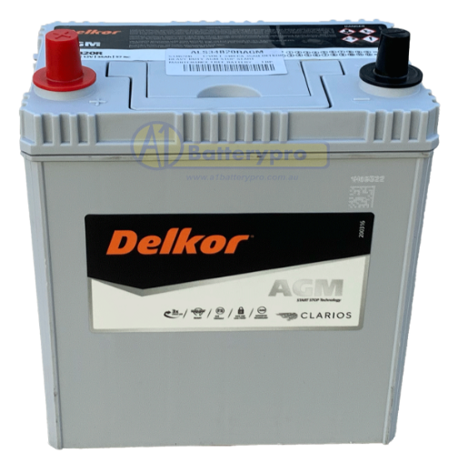 Picture of S34B20R - 12VOLT 340CCA 35AH DELKOR HEAVY DUTY AGM STOP START MAINTENANCE FREE BATTERY - LHP (NS40)